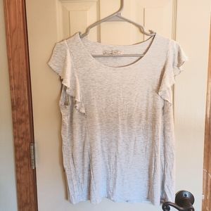 Abercrombie & Fitch flutter sleeve heather grey blouse 👚